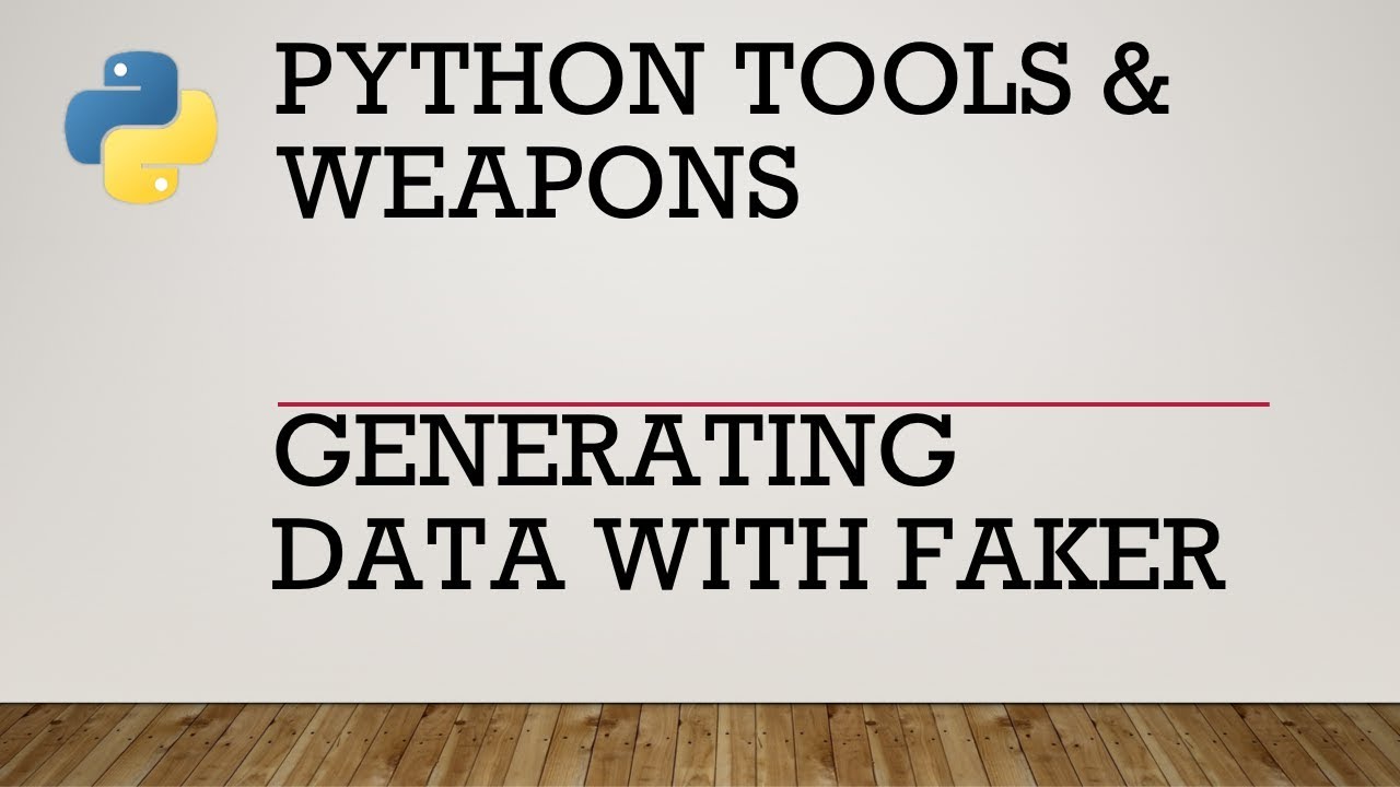Generating Test Data Using Faker - YouTube