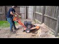 Customer submission rock machinery 13hp stump grinder in action