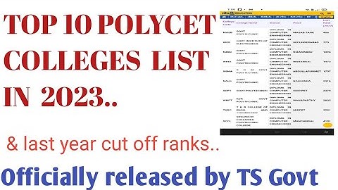TOp 10 polytechnic colleges 2023 in telagana