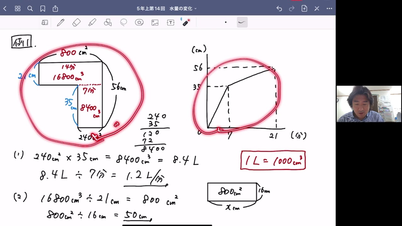 予習シリーズ算数5年上第14回【水量の変化】 - YouTube