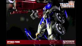 Sideshow Collectibles Transformers Revenge Of The Fallen Optimus Prime Forest Battle Maquette