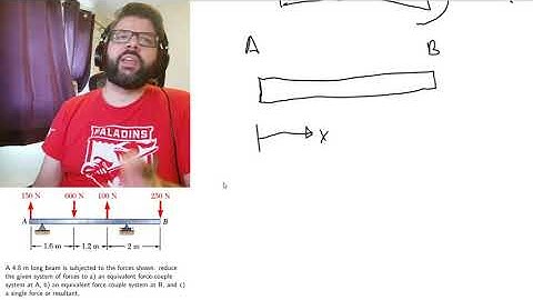 Static Mechanics - Equivalent Force Moment Couple System Example