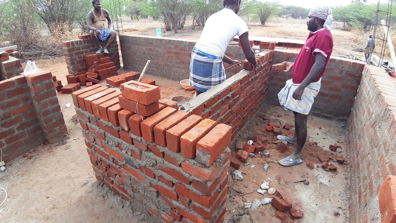 Building ConstructionHow to build 4 inch bricklayingusing by sand and