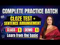 Cloze Test + Sentence Arrangement | Complete Practice Batch | English With Rani Ma'am