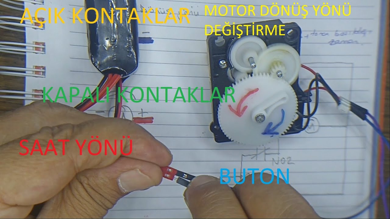 Röle ile motor yönü değiştirme ( changing motor direction with relay )