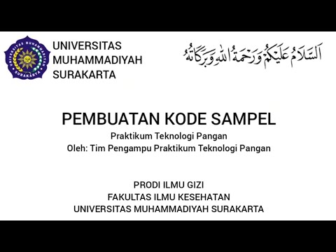 Pembuatan Kode Sampel - Ilmu Gizi UMS