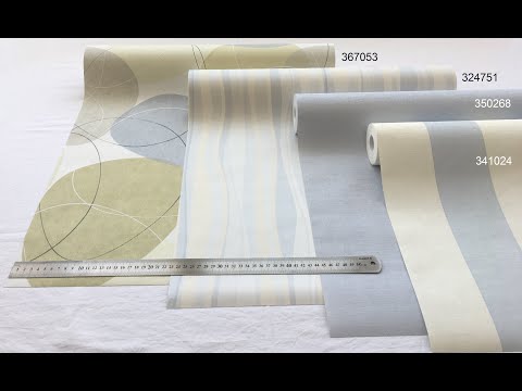Зносостійкі шпалери (Німеччина) 341024, обоі у світло-блакитну смужку пастельного холодного відтінку на білому тлі, видео 7