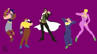 All JoJo Endings Creditless (Part 1-5) Synced with Roundabout