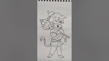 Quick simple and easy drawing of lord Hanuman face/ Hanumanji drawing for beginners/ Bajrangbali