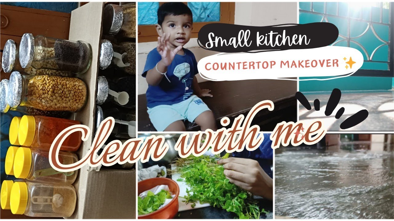 வீடு cleaning✨ & cooking | Kitchen countertop makeover | cleaning routine in tamil | 
