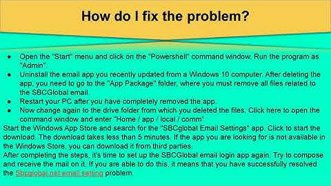 How to put update SBCGlobal email settings windows 10 mail app 2  video