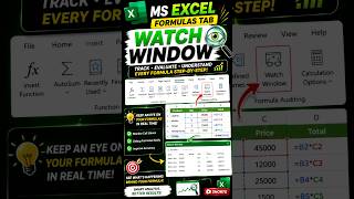 MS Excel ka Hidden Feature – Watch Window! #Shorts #MSExcel #WatchWindow #ExcelTips #LearnExcel