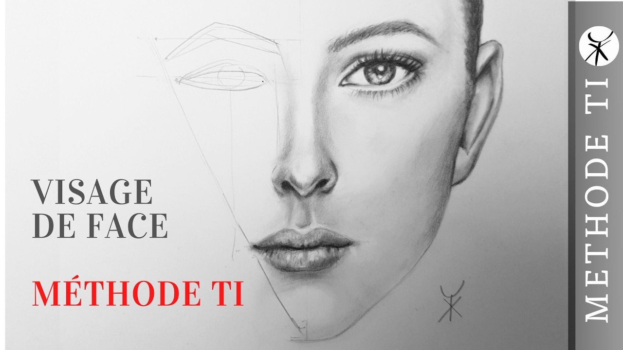 Visage de Face Femme Part 1 - Méthode TI pour apprendre le Dessin - YouTube