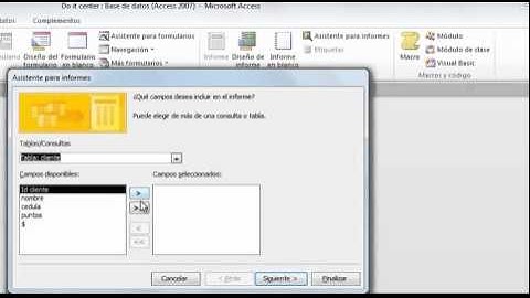 Como crear una base de datos con microsoft access (tabla, informe, formulario y consulta)