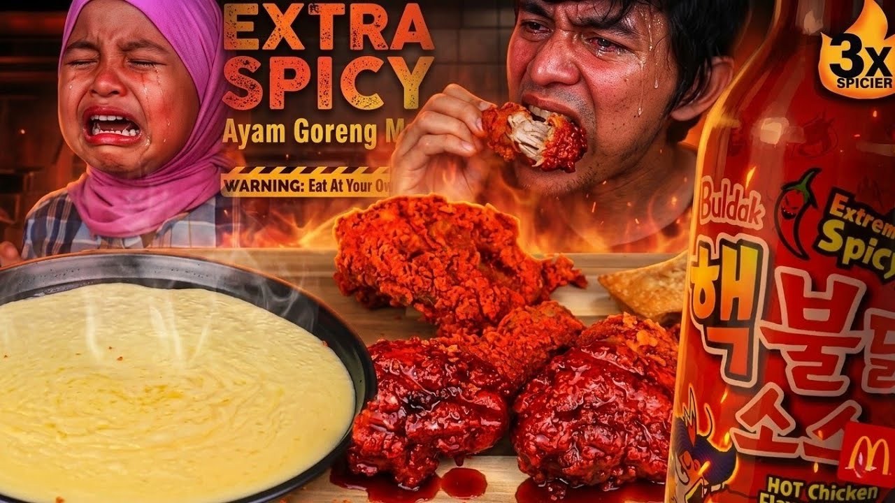 PAD4HH!! MAKAN Ayam GORENG MCD 3X SPICY CELOP SOS SAMYANG 2X SPICY 2.0! 