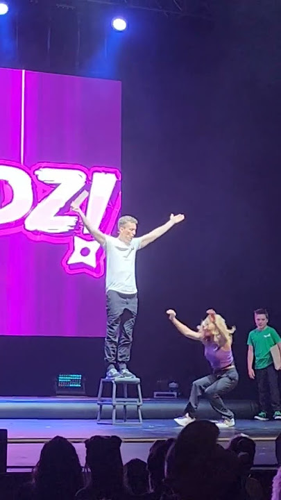 ninja kids live tour show Peyton does a backflip and breaks a board#ninja kids
