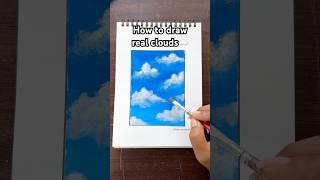 Tutorial: How to draw real clouds😱☁️ #Shorts #Trending