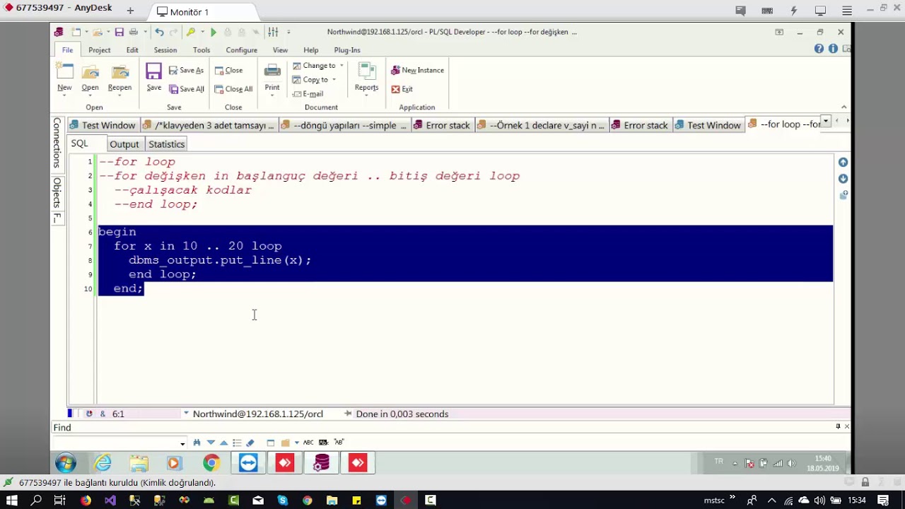 Ders 17 - PL/SQL For Loop (Döngü) - YouTube