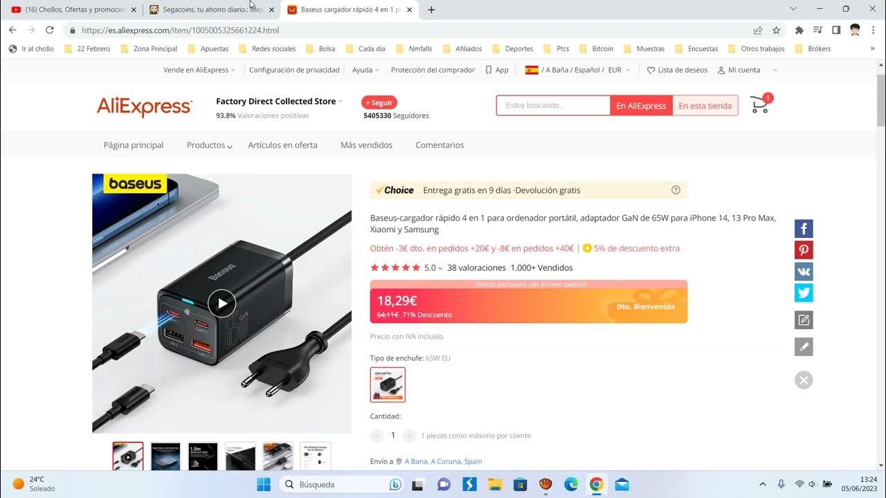 Este cargador Baseus de 120W será el compañero ideal de tus pasajeros y  está con un imperdible descuento en AliExpress por 230 pesos