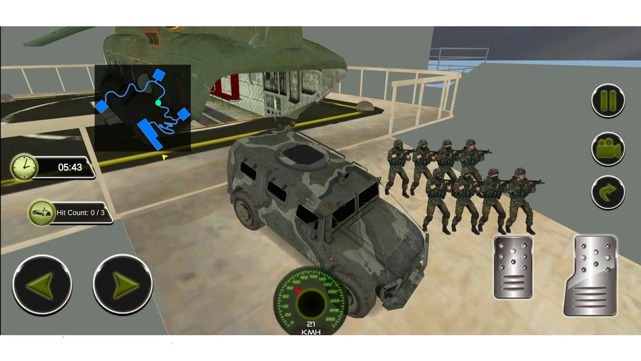 Offroad Us Army Transporter Cargo Truck - Army Car Gets Down From Helicopter | Android Gameplay