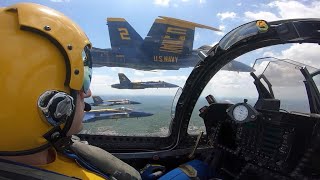 U.S. Navy Flight Demonstration Squadron, the Blue Angels, fly over Nashville Resimi