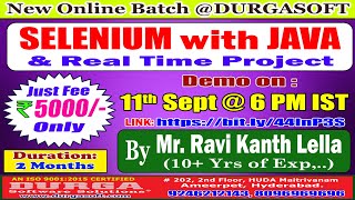 Famous SELENIUM with JAVA Online Training @ DURGASOFT Profile
