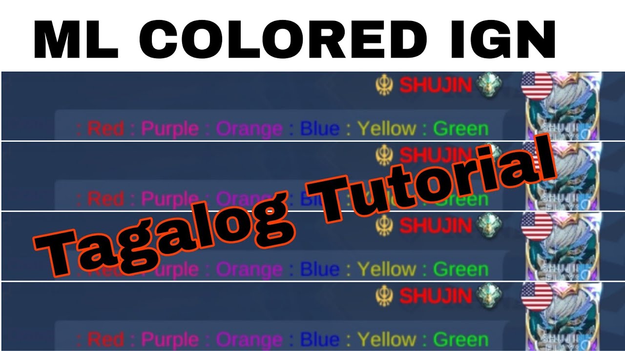 Mobile Legends Color Code How to add color in Mobile Legends IGN | Tagalog tutorial - YouTube