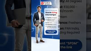 Oracle Hiring Interns and Freshers 2026 | Oracle Jobs 2026 #internship #itjobsforfreshers #shorts