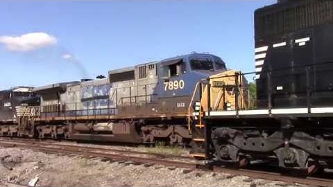 GECX 7890 Passes NS 3215 Past The BNSF Yard