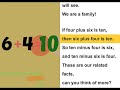 Fact family   math song for grade one and two and three