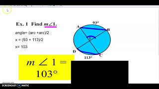 Vertex inside circle
