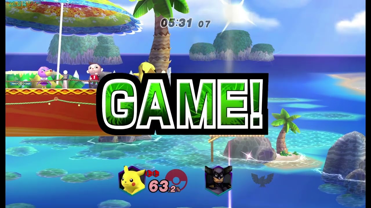 Super Smash Rex (P1) Pikachu vs Black Shadow  (CPU) (Build 0 Dolphin Emulator)