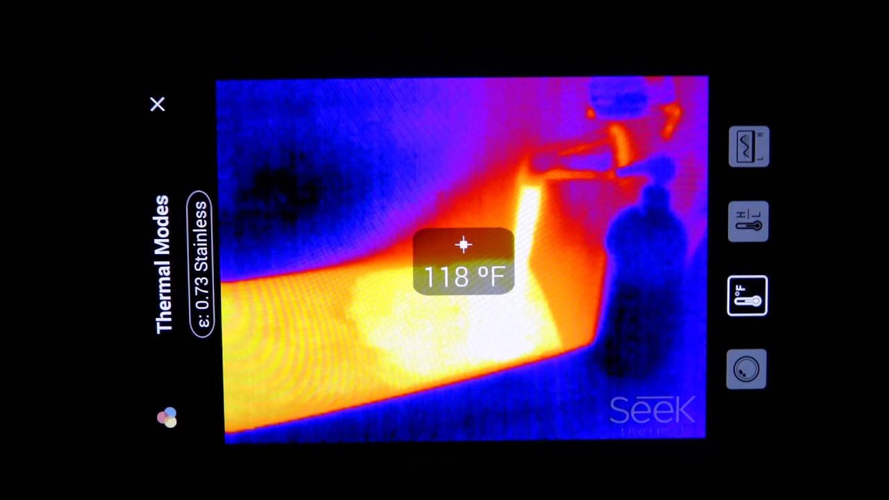 Seek Thermal Demo - Bathtub with hot running water galaxy a10