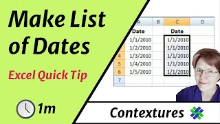 Create List of Dates in Excel