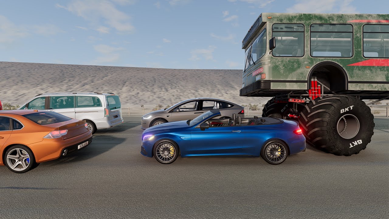 MONSTER BUS VS Traffic Jam / BeamNG Drive - YouTube