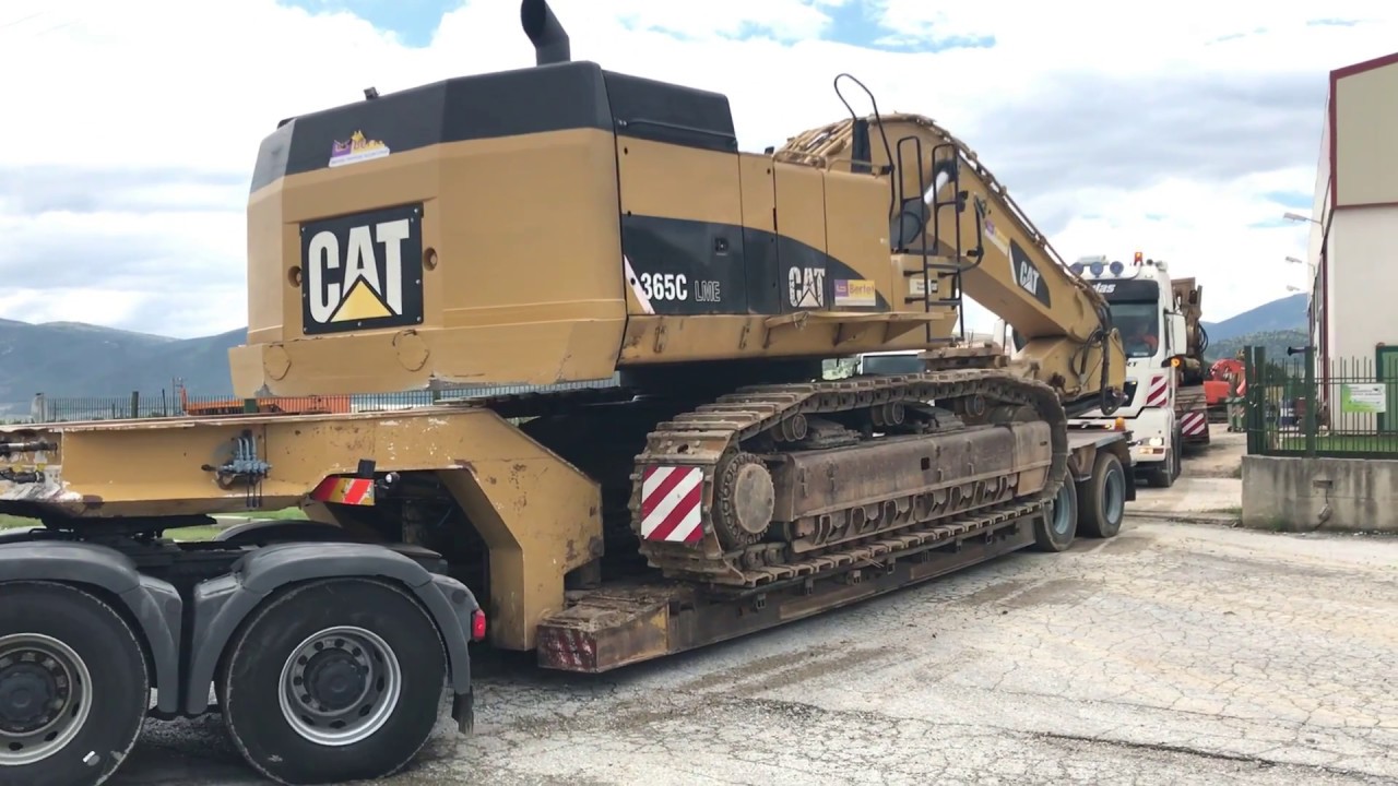 Transporting The Tesmec 1675, Cat 365C, Caterpillar 328D And Doosan DX235 - Fasoulas Transports