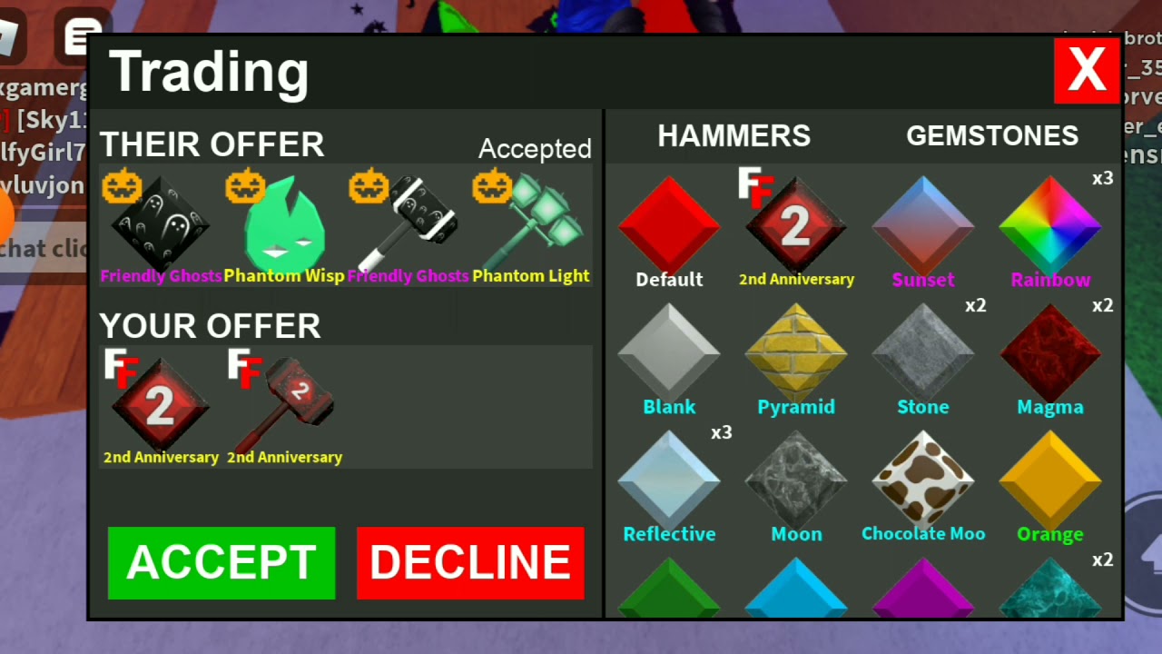 4th Anniversary, Trade Roblox Flee the Facility Items