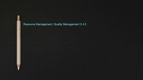 Resource management: Quality Management 2.4.5 (A-Level Business)