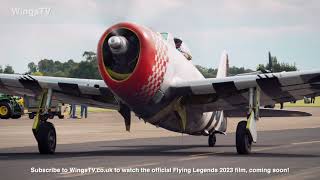 Warbirds taxy past the camera at Flying Legends 2023