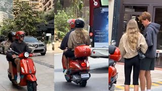 Jannik Sinner And Laila Hasanovic Enjoying Vespa Ride Publicly