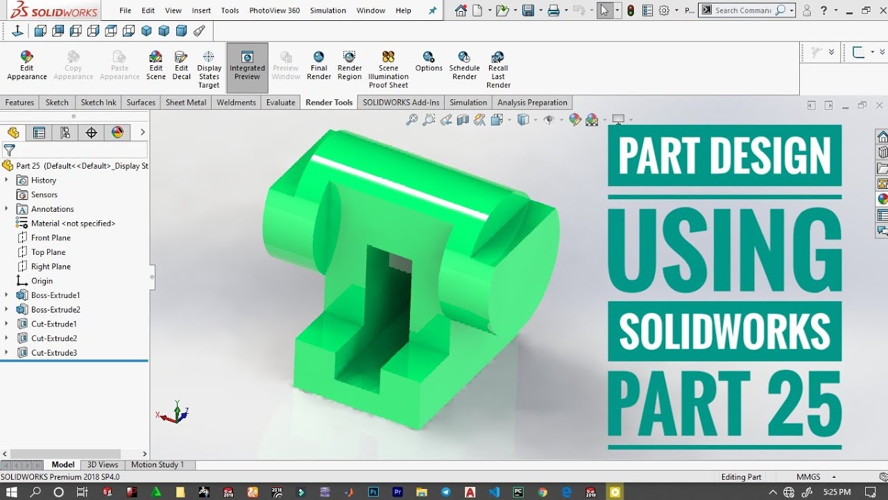 Solidworks tutorial for beginners exercise 25 in [2020] - YouTube