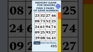 Brain Exercise for Seniors – Daily Active Mind Challenge | Match the Numbers,