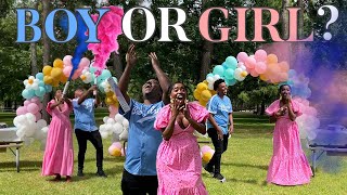 OUR FIRST BABY GENDER REVEAL *so many emotions* + OUTDOOR PARTY SETUP|OMG! We're Having A Baby! PT 3