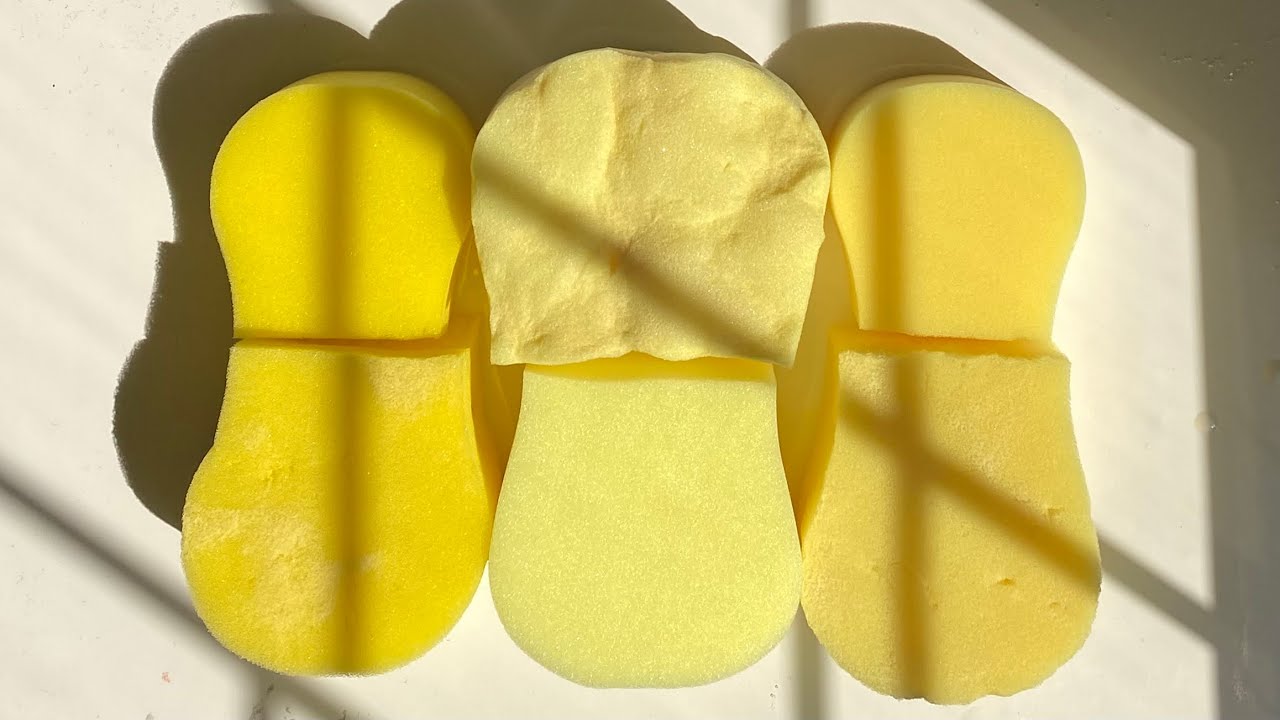 ASMR bulk car sponge ripping + soapy squeezing - dettol vs. dry