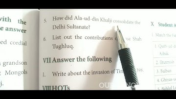 7th Social: History- Unit 4 : Delhi Sultanate: Book Back Answers