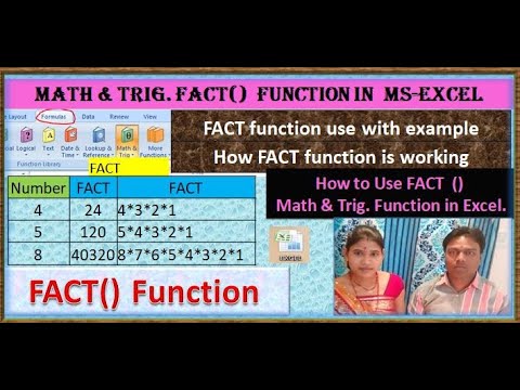 FACT FUNCTION,FACT IN EXCEL, Math & Trig FUNCTION, EXCEL FORMULA, Concept  OF FACT