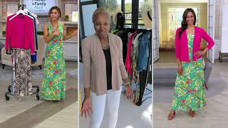 Attitudes by Renee Como Jersey Printed Maxi Dress w/ Shrug on QVC