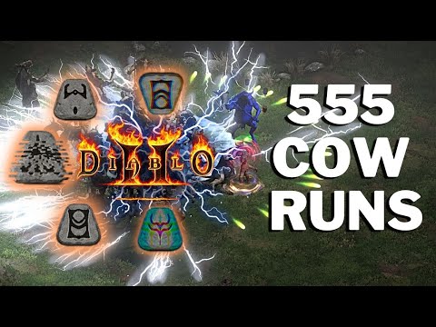 FOUND SOME REALLY JUICY DROPS in The Cow Level! Loot Highlights from 555 Hell Cow Runs!