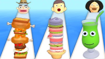SANDWICH RUNNER vs ICE CREAM RUN vs JUICE RUN - All Levels Max Update Android, IOS