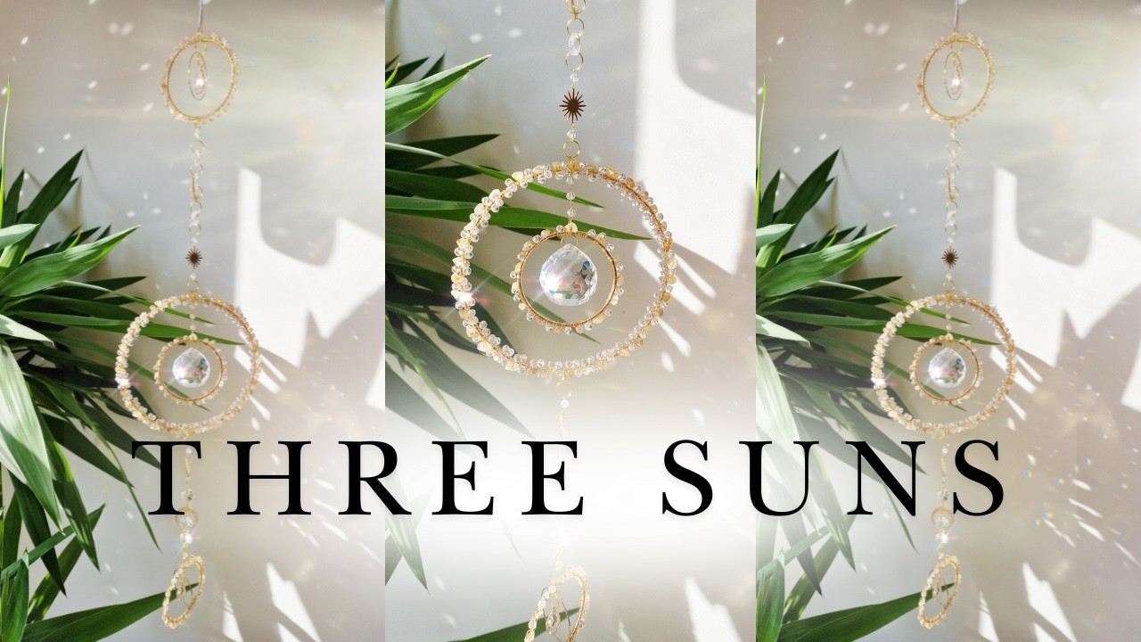 Как сделать подвеску-ловец солнца из хрустальных бусин ✨ Простой мастер-класс своими руками